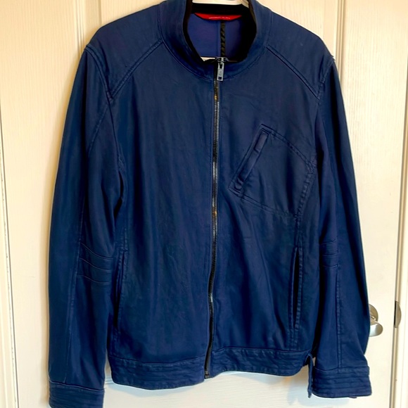 💕2 for $29 💕 | ZARA Man | Navy Blue Bomber Jacket | L - Picture 1 of 4